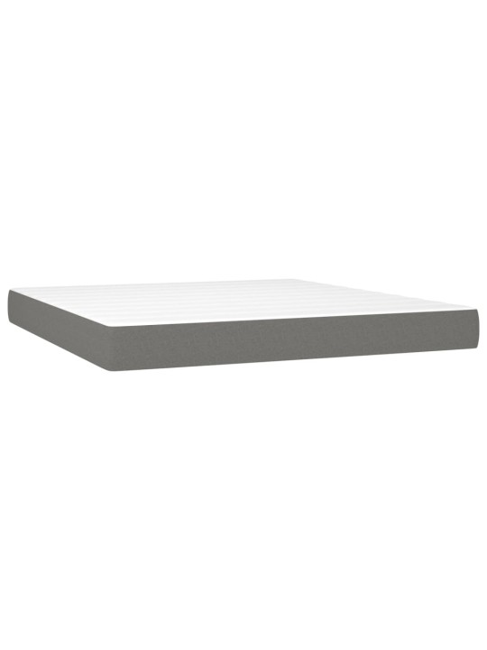 Box spring postel s matrací tmavě šedá 200x200 cm textil