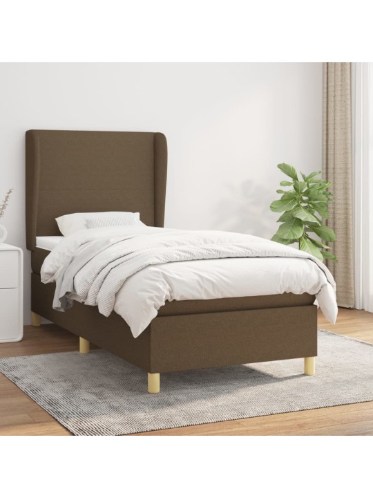 Box spring postel s matrací tmavě hnědá 80x200 cm textil