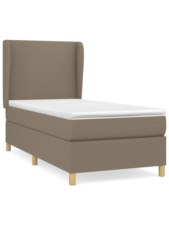 Box spring postel s matrací taupe 90x200 cm textil