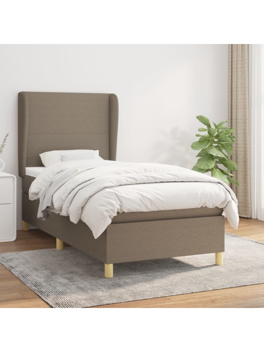 Box spring postel s matrací taupe 90x200 cm textil