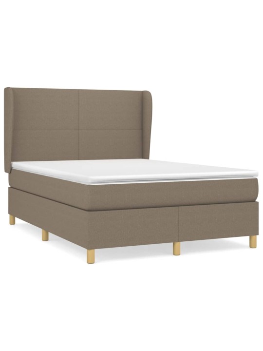Box spring postel s matrací taupe 140x190 cm textil