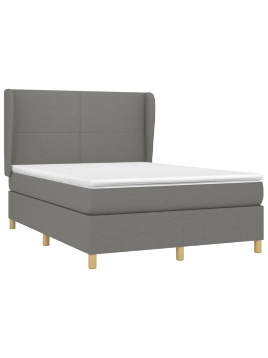 Box spring postel s matrací tmavě šedá 140x200 cm textil