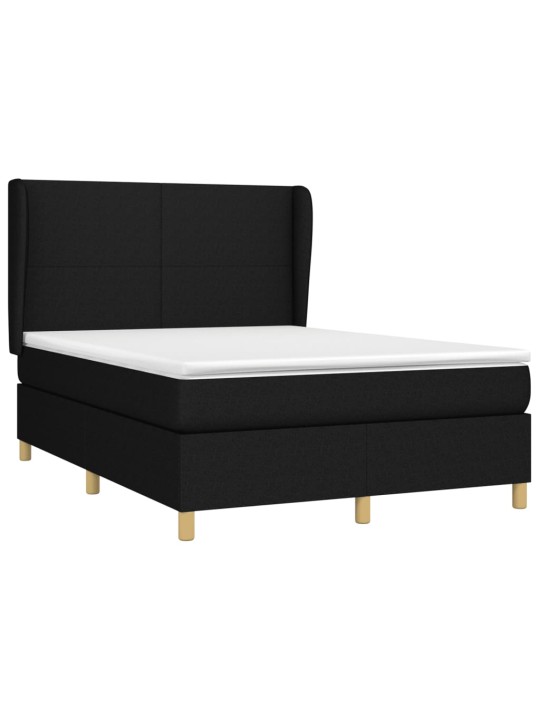 Box spring postel s matrací černá 140x200 cm textil