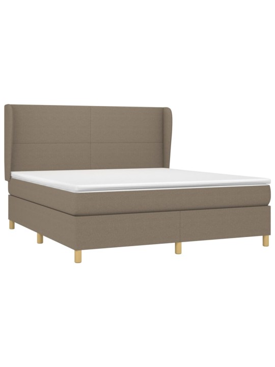 Box spring postel s matrací taupe 160x200 cm textil