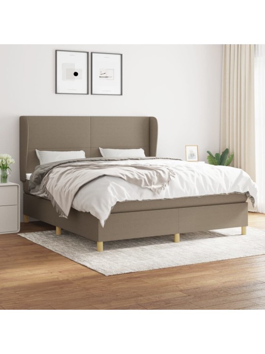 Box spring postel s matrací taupe 160x200 cm textil