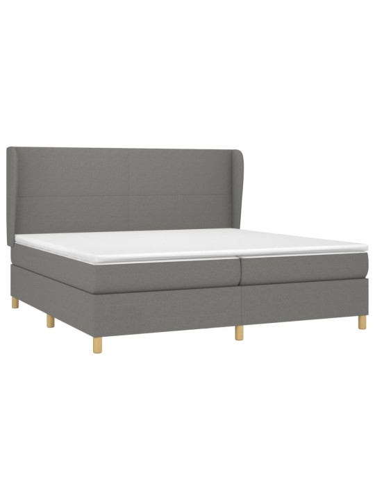 Box spring postel s matrací tmavě šedá 200x200 cm textil