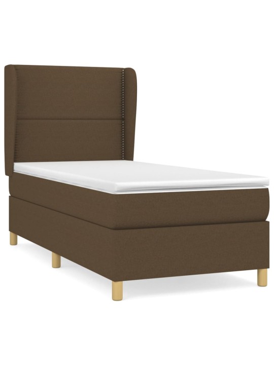 Box spring postel s matrací tmavě hnědá 80x200 cm textil