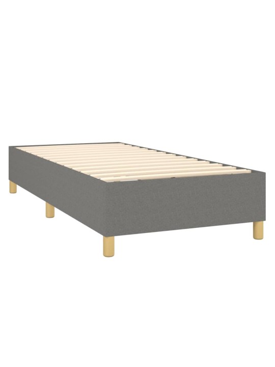 Box spring postel s matrací tmavě šedá 90x200 cm textil