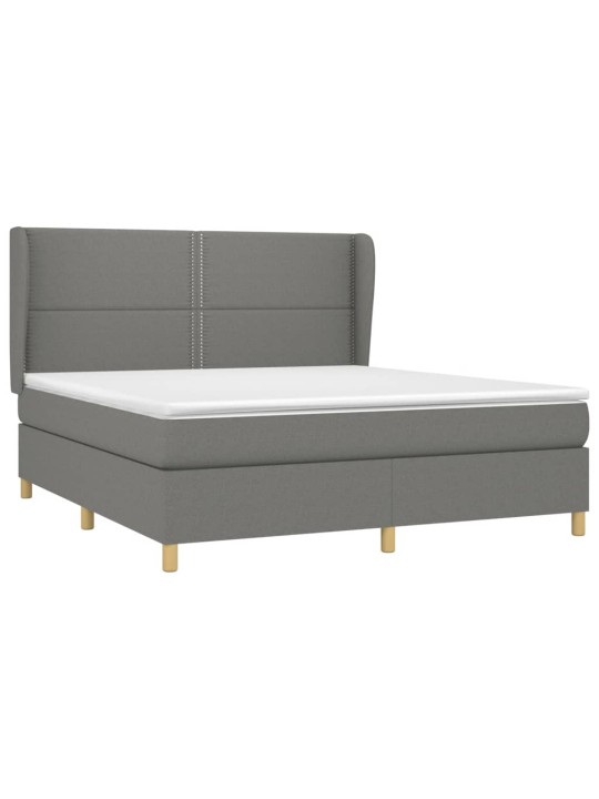 Box spring postel s matrací tmavě šedá 160x200 cm textil
