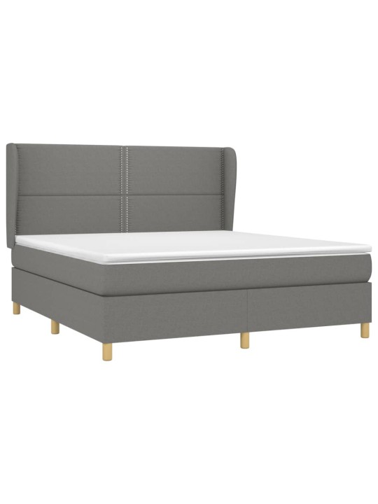 Box spring postel s matrací tmavě šedá 180x200 cm textil