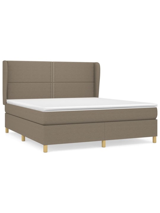Box spring postel s matrací taupe 180x200 cm textil