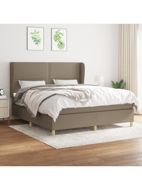 Box spring postel s matrací taupe 180x200 cm textil