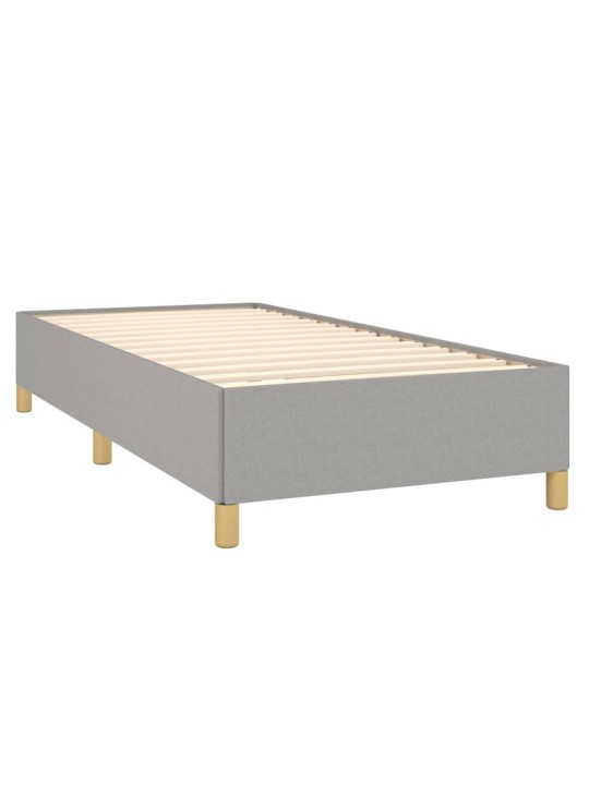 Box spring postel s matrací světle šedý 100 x 200 cm textil