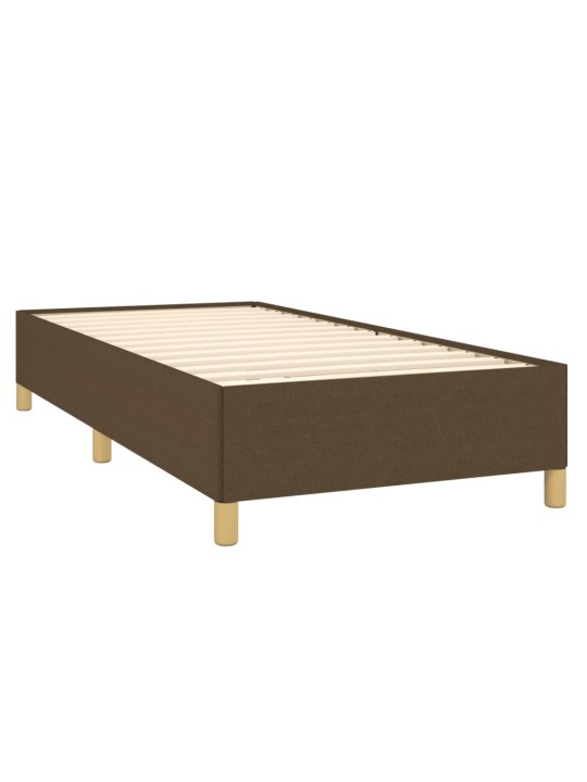 Box spring postel s matrací tmavě hnědá 100 x 200 cm textil