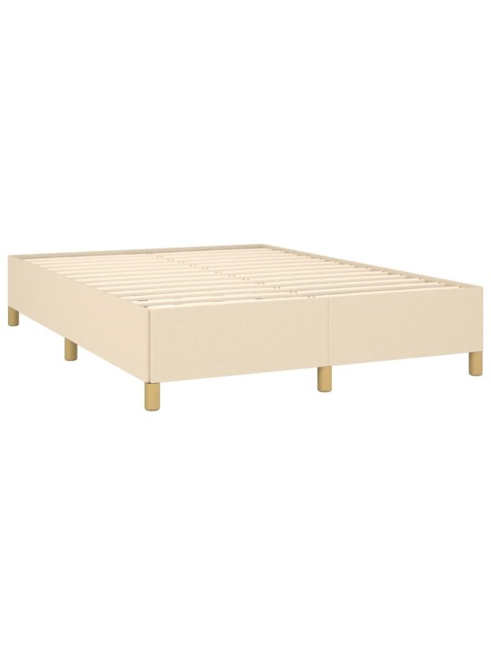 Box spring postel s matrací krémová 140x190 cm textil