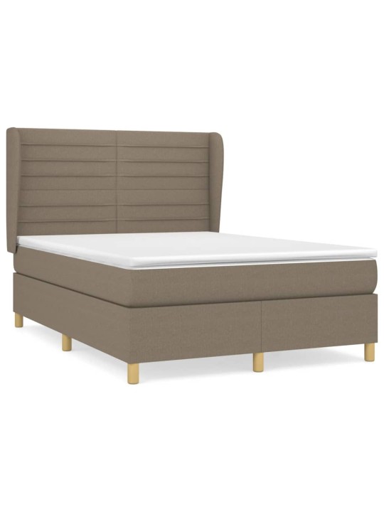 Box spring postel s matrací taupe 140x200 cm textil