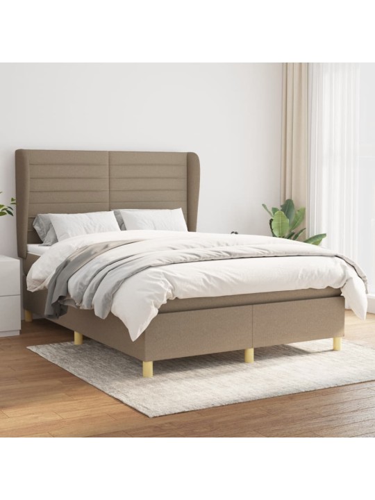 Box spring postel s matrací taupe 140x200 cm textil