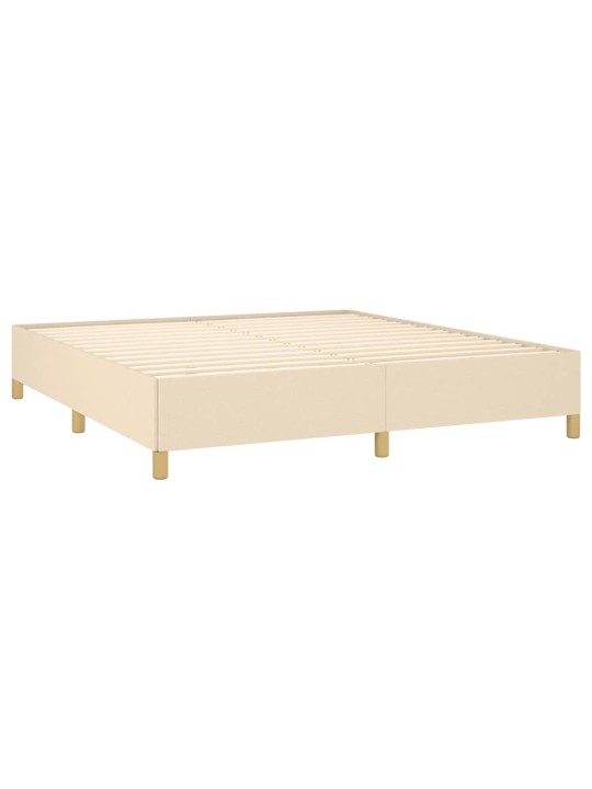 Box spring postel s matrací krémová 160x200 cm textil