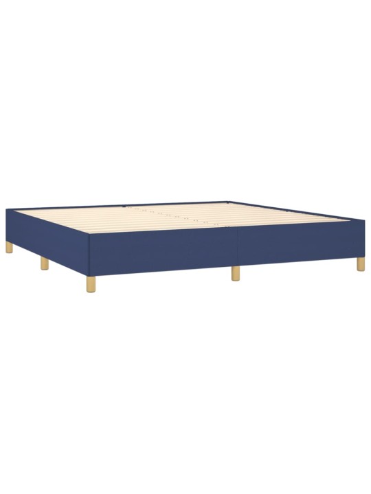 Box spring postel s matrací modrá 200x200 cm textil
