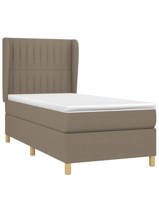 Box spring postel s matrací taupe 90x200 cm textil