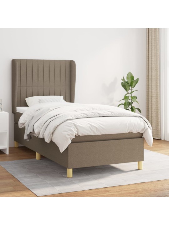 Box spring postel s matrací taupe 90x200 cm textil