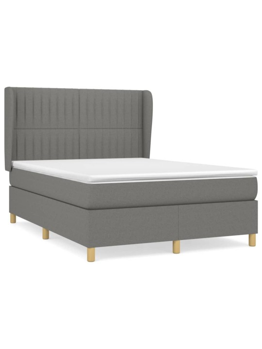 Box spring postel s matrací tmavě šedá 140x200 cm textil