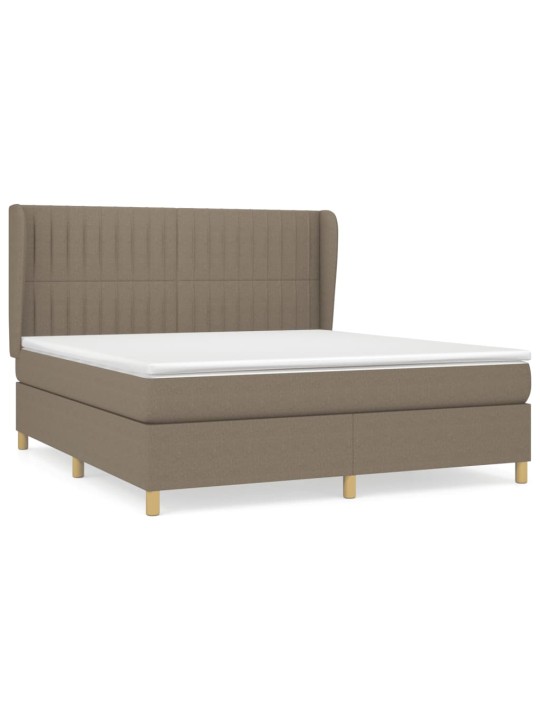 Box spring postel s matrací taupe 160x200 cm textil