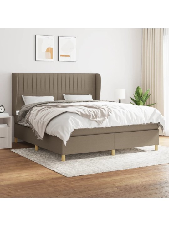 Box spring postel s matrací taupe 160x200 cm textil