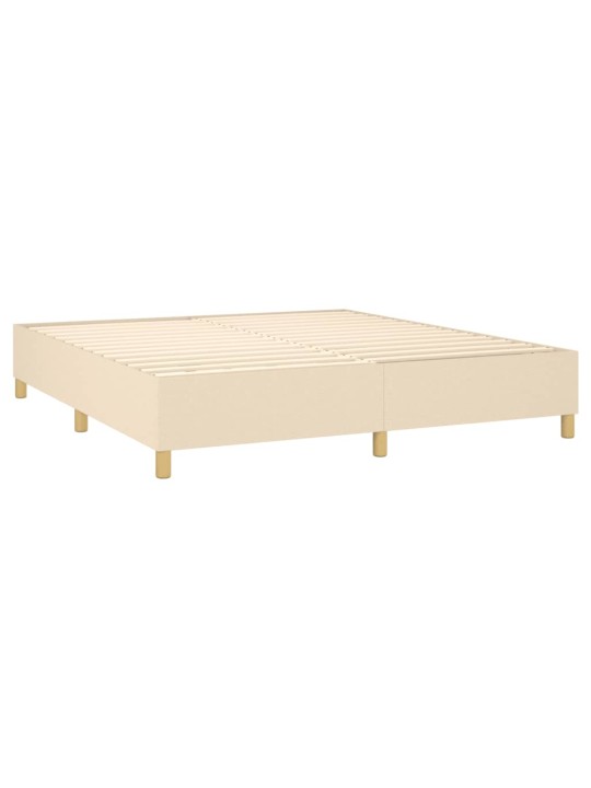 Box spring postel s matrací krémová 160x200 cm textil