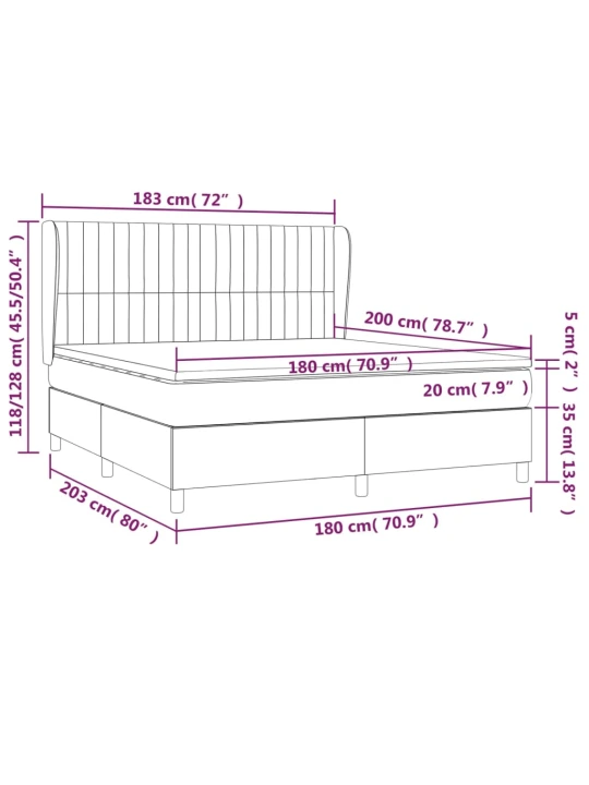 Box spring postel s matrací tmavě šedá 180x200 cm textil
