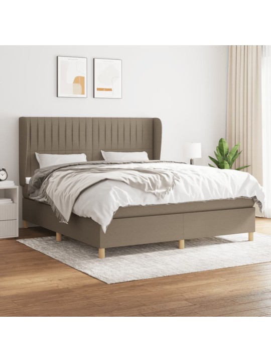Box spring postel s matrací taupe 180x200 cm textil