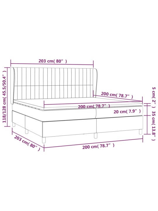 Box spring postel s matrací tmavě šedá 200x200 cm textil