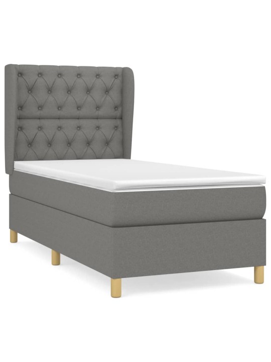 Box spring postel s matrací tmavě šedá 80 x 200 cm textil
