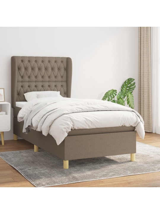 Box spring postel s matrací taupe 100 x 200 cm textil