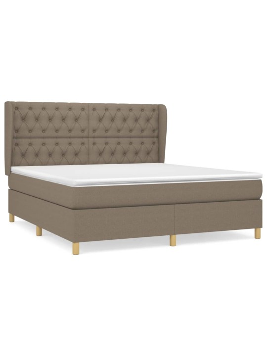 Box spring postel s matrací taupe 160x200 cm textil