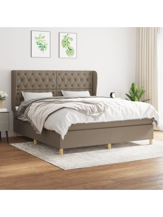 Box spring postel s matrací taupe 160x200 cm textil