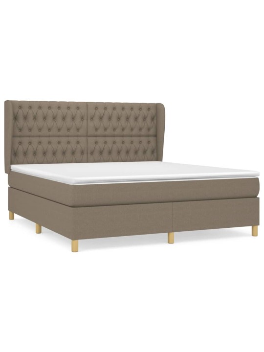 Box spring postel s matrací taupe 180x200 cm textil
