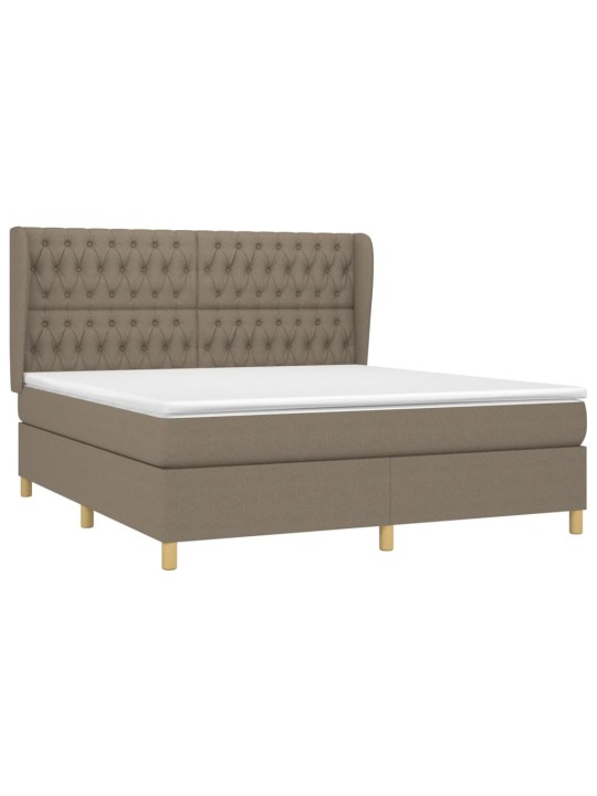 Box spring postel s matrací taupe 180x200 cm textil