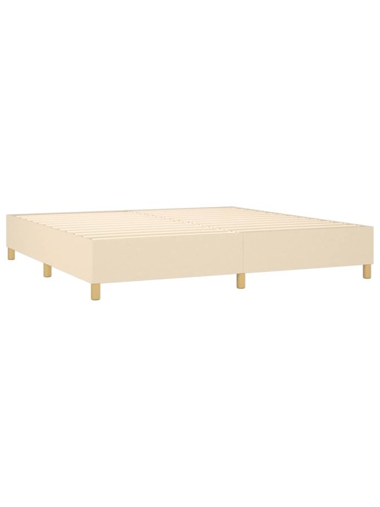 Box spring postel s matrací krémová 200x200 cm textil