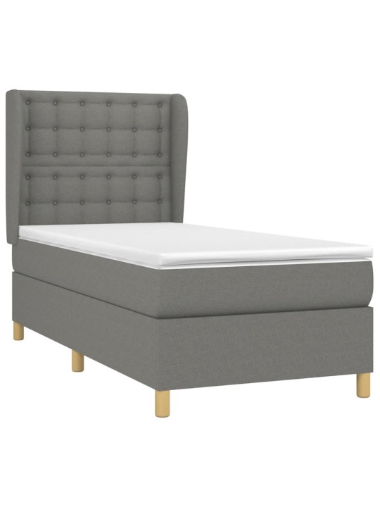 Box spring postel s matrací tmavě šedá 90x190 cm textil