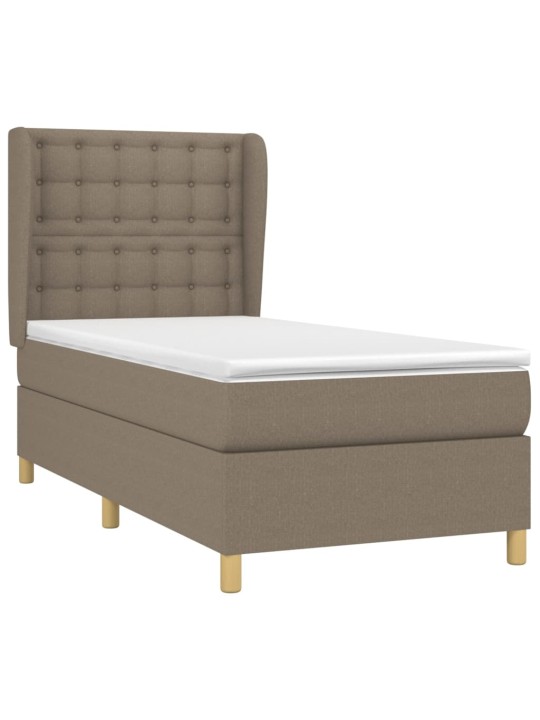 Box spring postel s matrací taupe 90x200 cm textil
