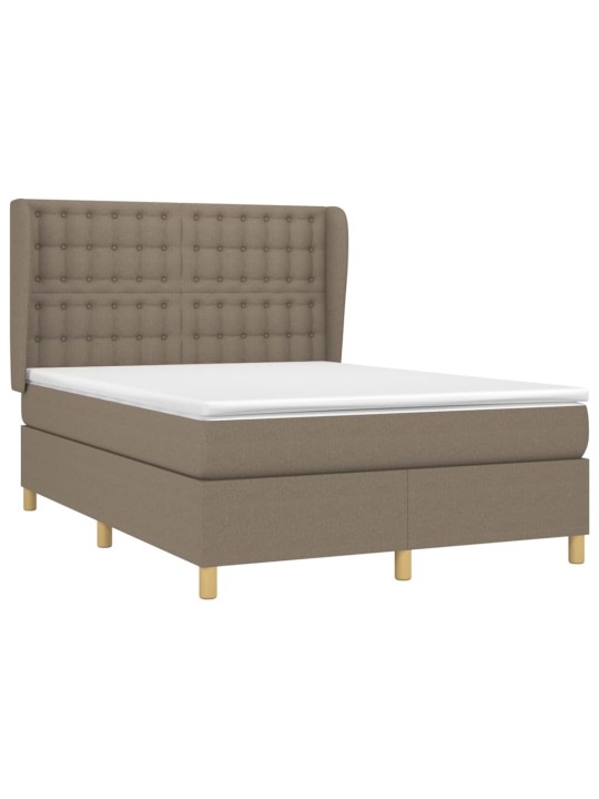 Box spring postel s matrací taupe 140x190 cm textil