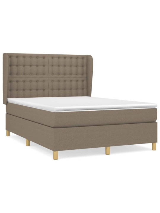 Box spring postel s matrací taupe 140x200 cm textil