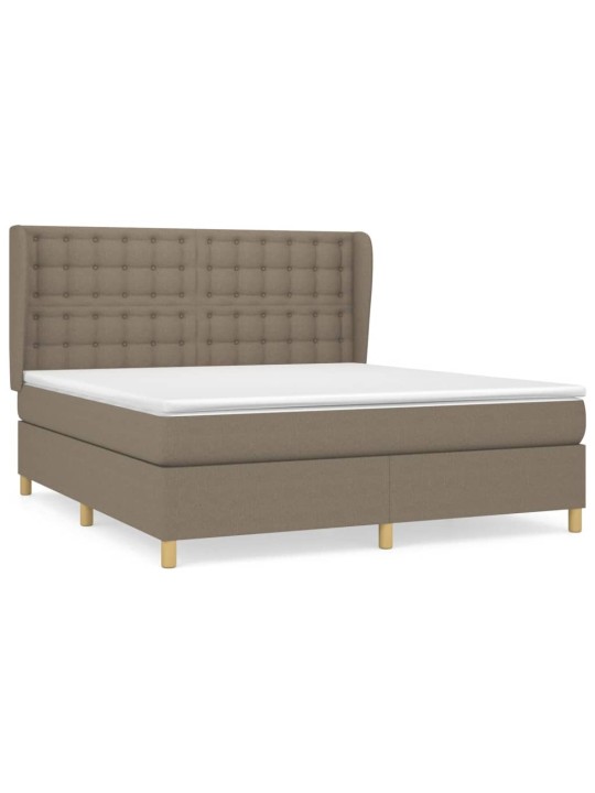 Box spring postel s matrací taupe 160x200 cm textil