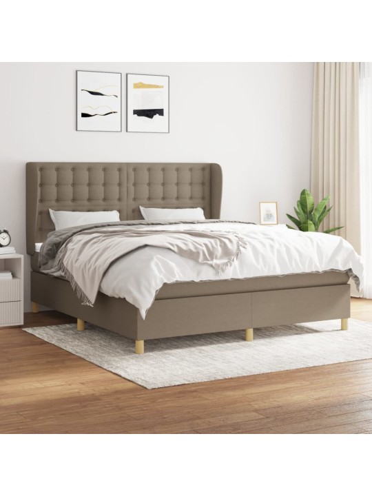 Box spring postel s matrací taupe 160x200 cm textil