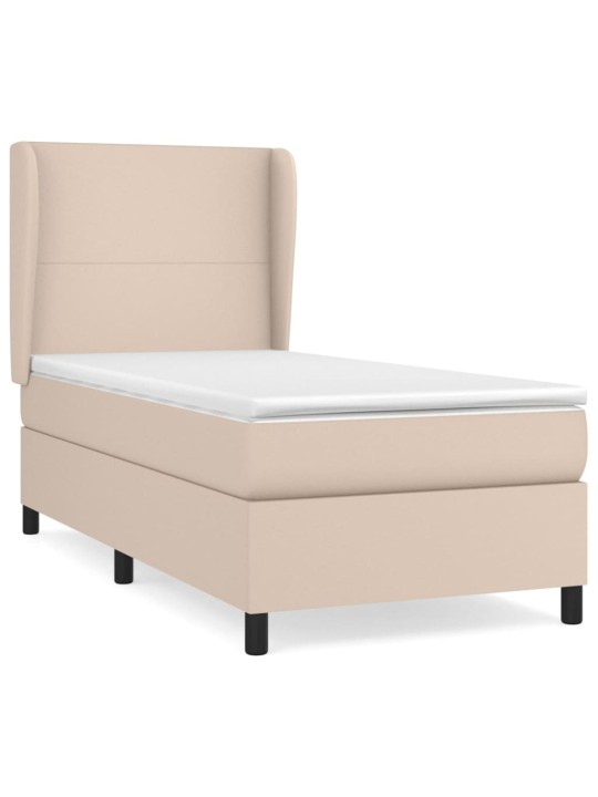 Box spring postel s matrací cappuccino 100x200 cm umělá kůže