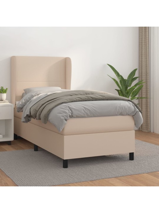 Box spring postel s matrací cappuccino 100x200 cm umělá kůže