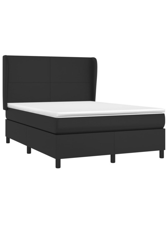 Box spring postel s matrací černá 140 x 190 cm umělá kůže