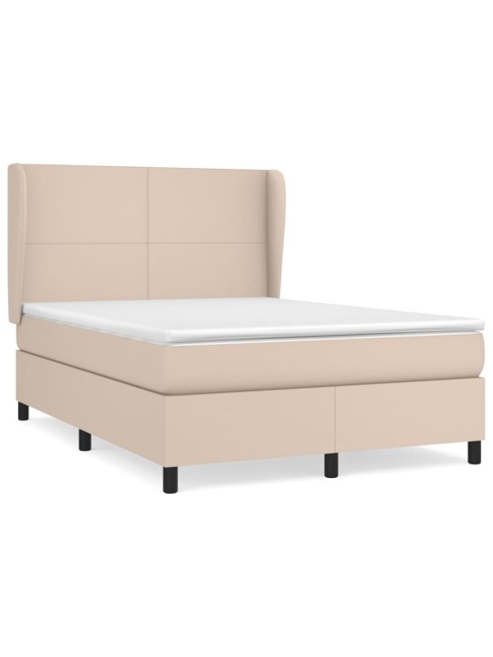 Box spring postel s matrací cappuccino 140x190 cm umělá kůže