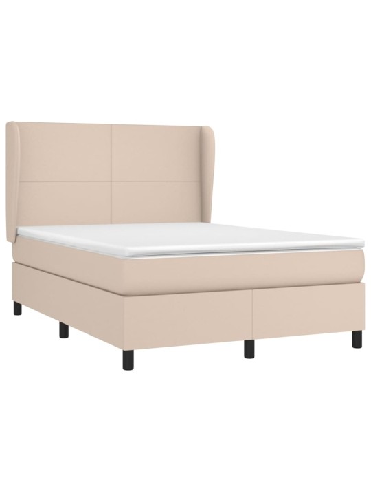 Box spring postel s matrací cappuccino 140x190 cm umělá kůže
